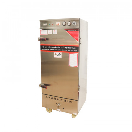Tủ nấu cơm điện aptomat 12 khay kết hợp gas