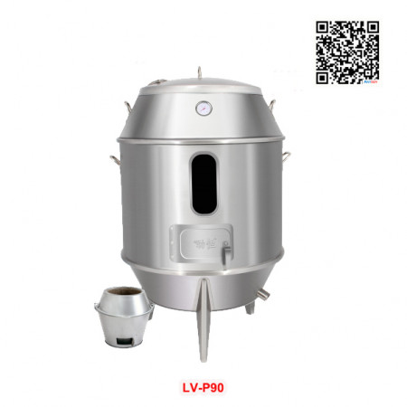 Lu quay gà vịt nướng inox phi 90 Lu quay gà vịt nướng inox phi 90