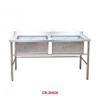 Chậu Rửa Đôi Inox Công Nghiệp CR-2HCN Chậu Rửa Đôi Inox Công Nghiệp CR-2HCN