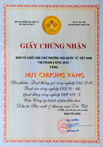 Giấy chứng nhận Vietnam Expo 2011