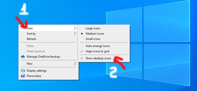 Hướng dẫn cách ẩn và bỏ ẩn tất cả icon shortcut desktop trên Windows