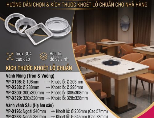 Vành Bếp Từ Lẩu Âm Bàn: Hướng Dẫn Chọn & Kích Thước Khoét Lỗ Chuẩn Cho Nhà Hàng